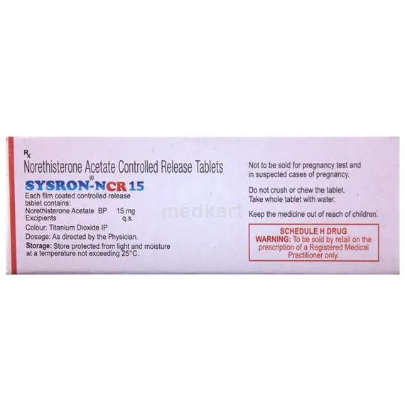 sysron ncr 15mg tablet 5's